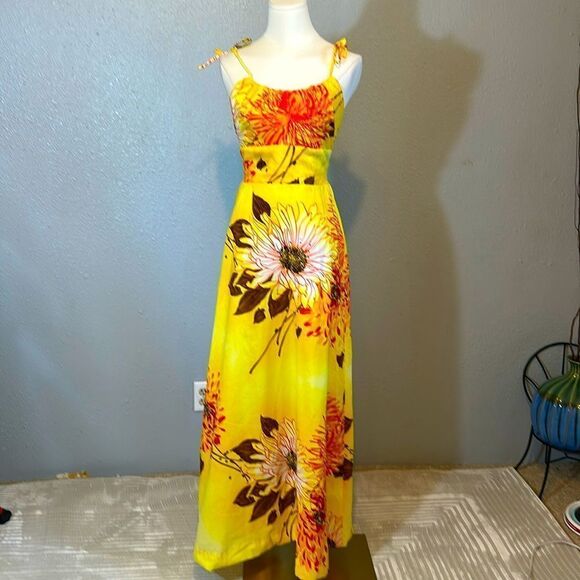 Vintage Tropicana Hawaiian floral dress size 8 - Picture 1 of 13